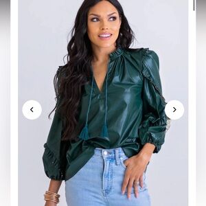 Karlie Pleather Ruffle Top